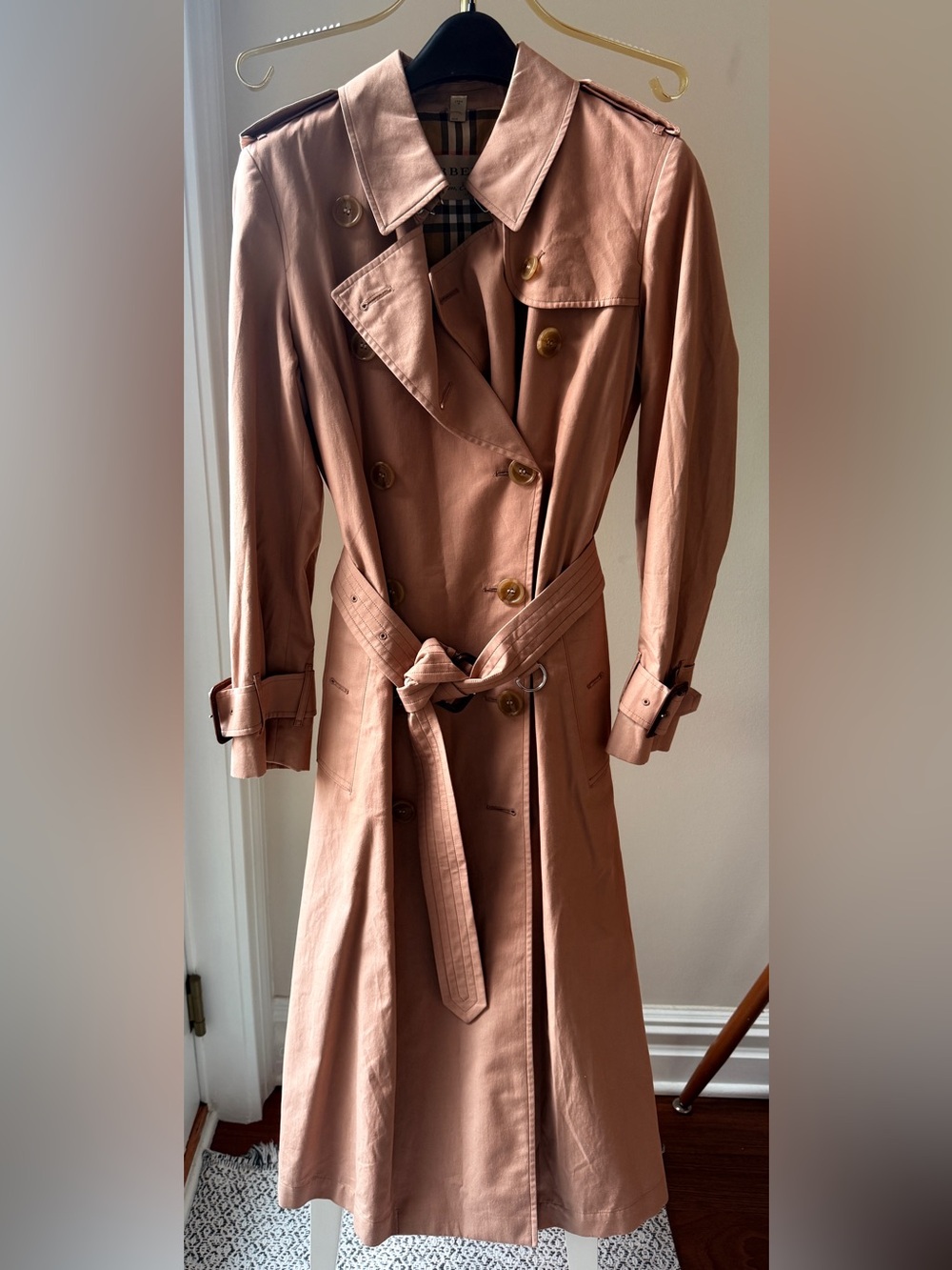 Burberry Blush Trench Coat with Belt